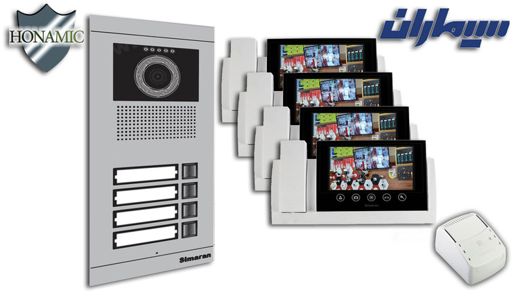 پکیج چهار 4 واحدی آیفون تصویری سیماران با گوشی 72-TK