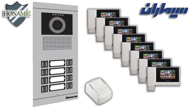 پکیج هشت 8 واحدی آیفون تصویری سیماران با گوشی HS-43