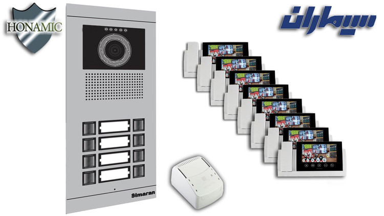 پکیج هشت 8 واحدی آیفون تصویری سیماران با گوشی 72-TKM