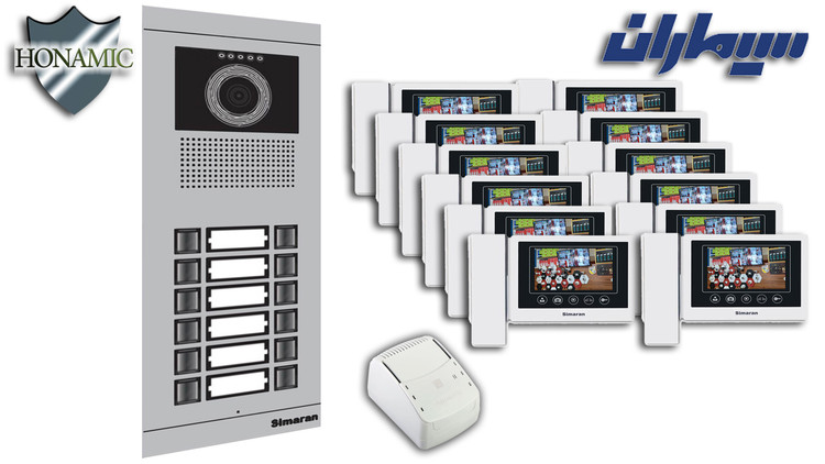 پکیج دوازده 12 واحدی آیفون تصویری سیماران با گوشی 43-TK