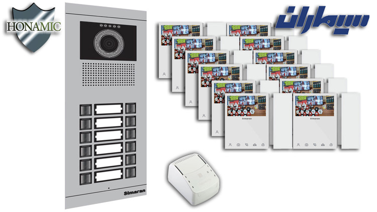 پکیج دوازده 12 واحدی آیفون تصویری سیماران با گوشی 46-TK