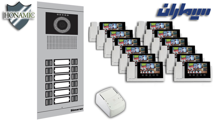 پکیج دوازده 12 واحدی آیفون تصویری سیماران با گوشی 72-TK