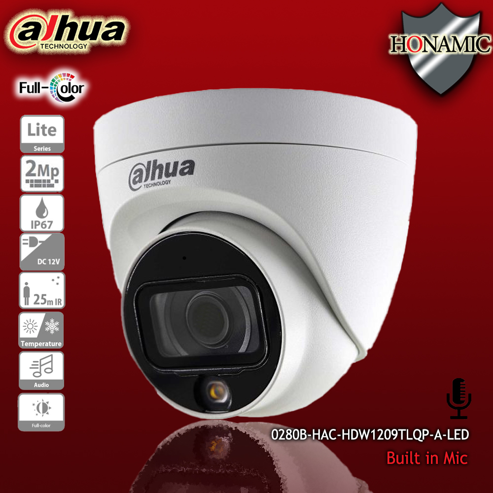 دوربین داهوا 2 مگ میکرفون دار فول کالر مدل HAC-HDW1209TLQP-A-LED