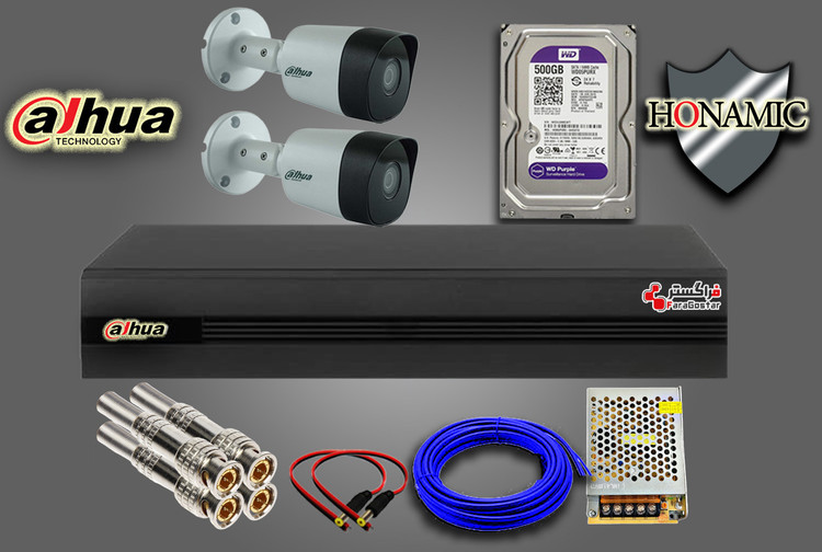 پکیج 2 دوربین مداربسته داهوا با دوربین DH-HAC-B2A21P