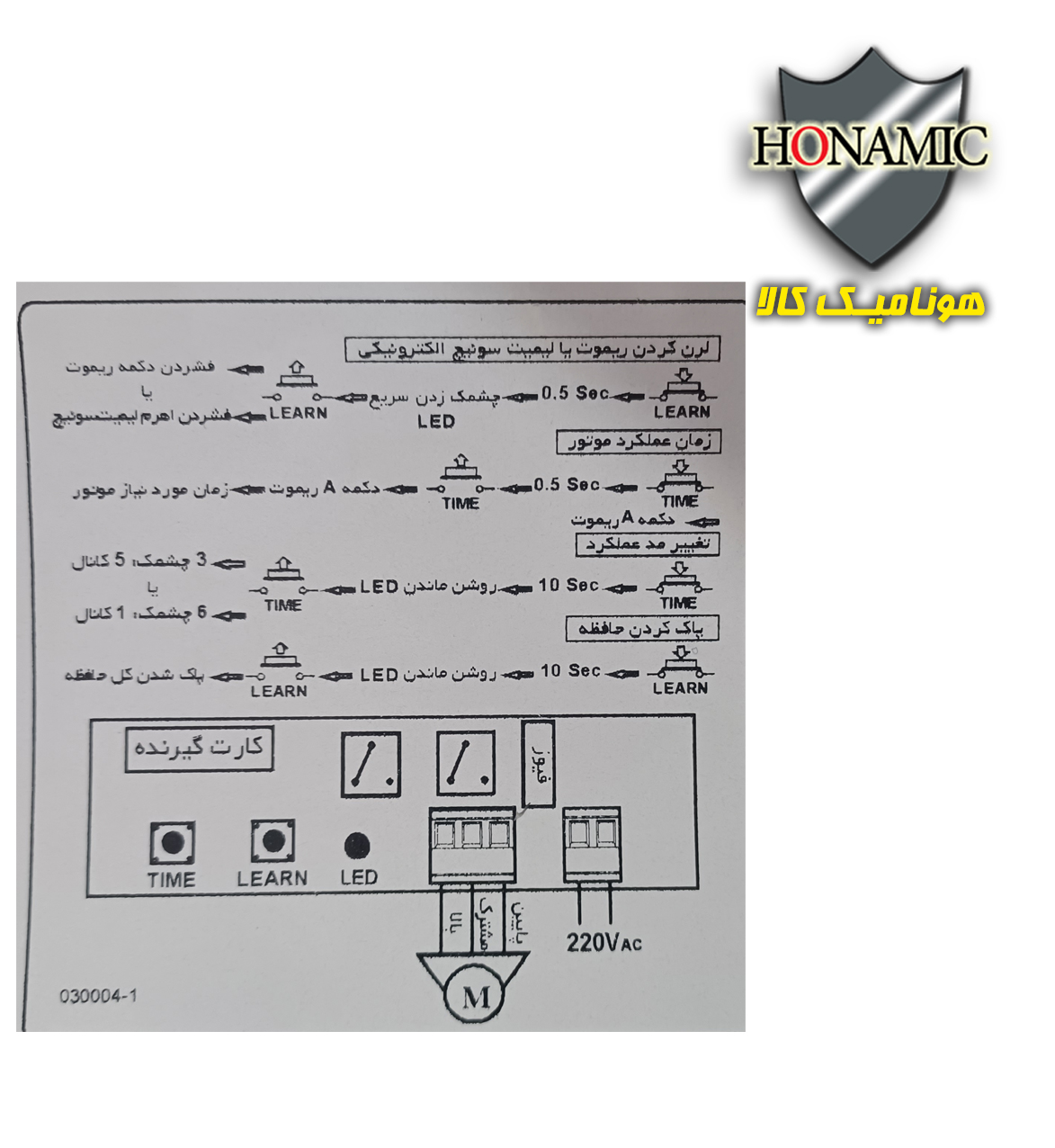 کرکره برقی راهنما برد کرکره موتور توبلار 5 کانال 220 ولت بتا