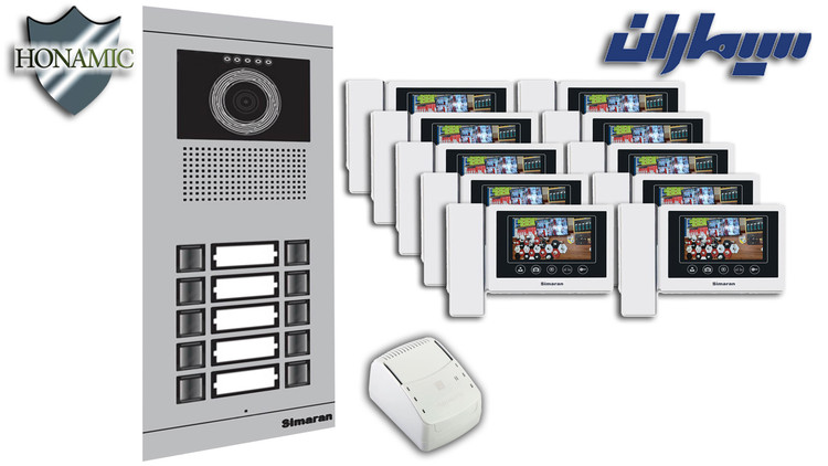 پکیج ده 10 واحدی آیفون تصویری سیماران با گوشی 43-TKM